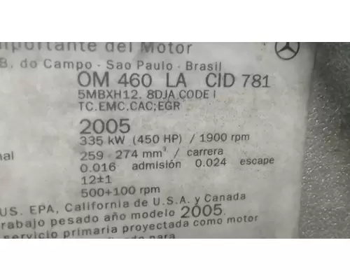 MERCEDES OM460LA Engine Assembly