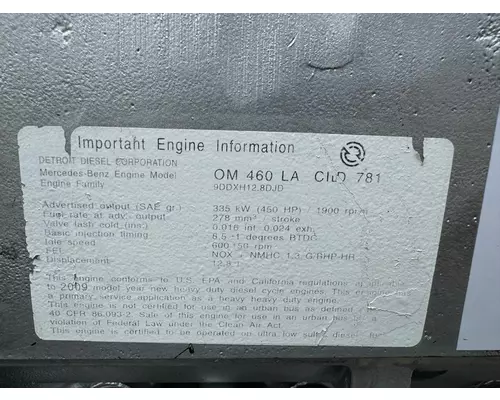 MERCEDES OM460 Engine Assembly