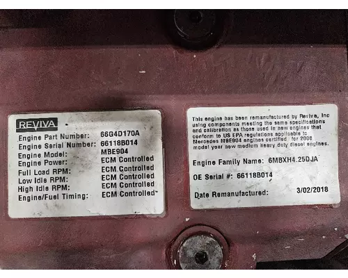 MERCEDES OM904 EGR Engine Assembly
