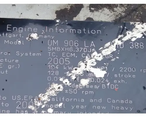 MERCEDES OM906-LA-MBE906 EPA 04 ENGINE ASSEMBLY