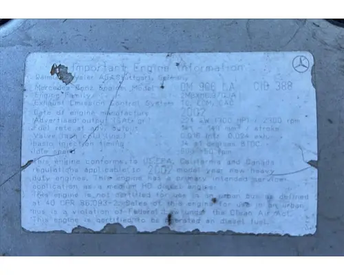 MERCEDES OM906-LA-MBE906 EPA 98 ENGINE ASSEMBLY