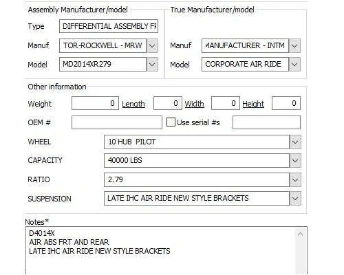 MERITOR-ROCKWELL MD2014XR279 CUTOFF - SINGLE AXLE