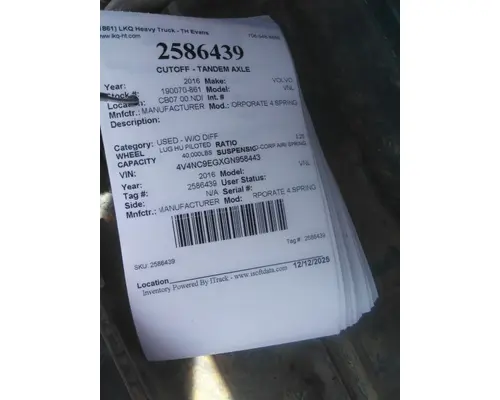 MERITOR-ROCKWELL MD2014XR325 CUTOFF - SINGLE AXLE