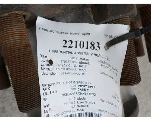 MERITOR-ROCKWELL MD2014XR325 MATCHED SET REARS