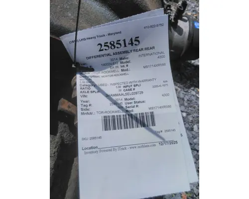 MERITOR-ROCKWELL MS1714XR586 DIFFERENTIAL ASSEMBLY REAR REAR