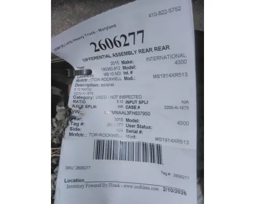 MERITOR-ROCKWELL MS1914XR513 DIFFERENTIAL ASSEMBLY REAR REAR