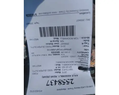 MERITOR-ROCKWELL MS2114X AXLE ASSEMBLY, REAR (REAR)