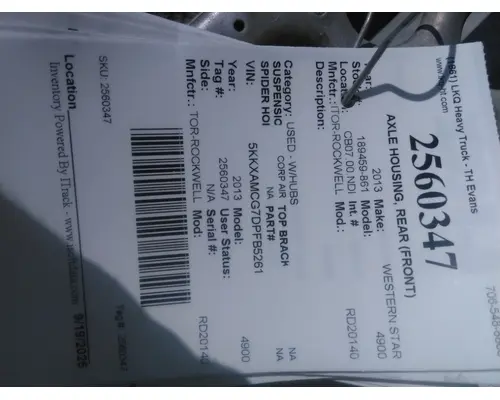 MERITOR-ROCKWELL RD20140 AXLE HOUSING, REAR (FRONT)