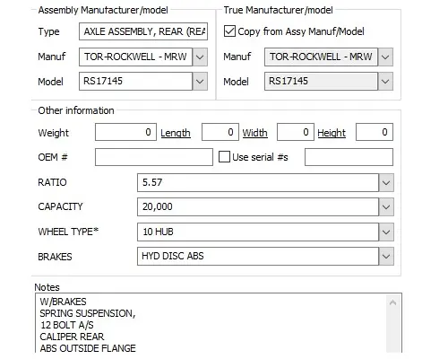 MERITOR-ROCKWELL RS17145 AXLE ASSEMBLY, REAR (REAR)