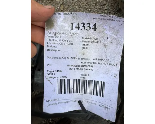 MERITOR MD2014X Axle Housing (Front)