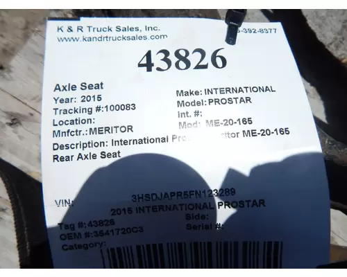 MERITOR ME-20-165 Axle Parts, Misc, and seats