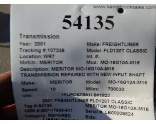 MERITOR MO-16G10A-M16 Transmission
