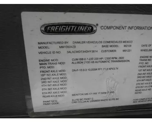 MERITOR MS-17-14X Axle Assembly, Rear