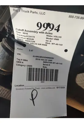 MERITOR MT-40-14X Cutoff Assembly with Axles