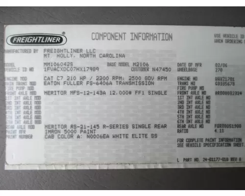 MERITOR RS-21-145 Axle Assembly, Rear