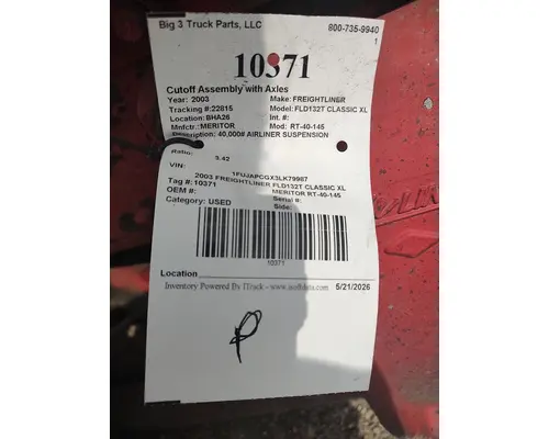 MERITOR RT-40-145 Cutoff Assembly with Axles