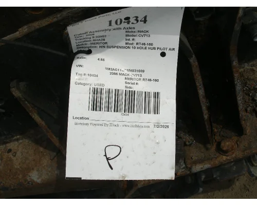 MERITOR RT46-160 Cutoff Assembly with Axles