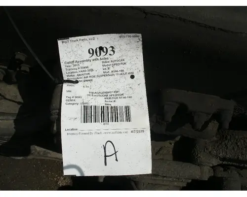 MERITOR RT46-160 Cutoff Assembly with Axles