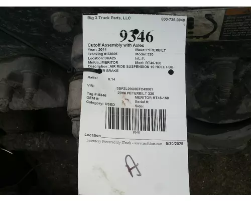 MERITOR RT46-160 Cutoff Assembly with Axles