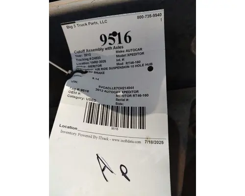 MERITOR RT46-160 Cutoff Assembly with Axles