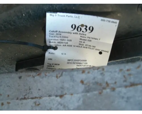MERITOR RT46-160 Cutoff Assembly with Axles