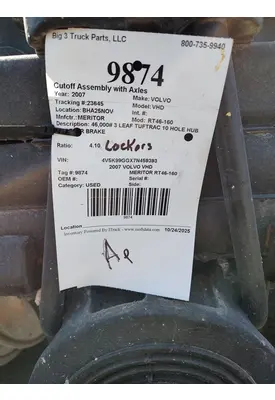 MERITOR RT46-160 Cutoff Assembly with Axles