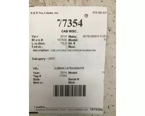MITSUBISHI FUSO FE Body Parts, Misc.