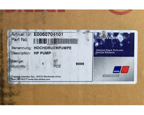 MTU Electronic Unit Pump Fuel Pump (Injection)