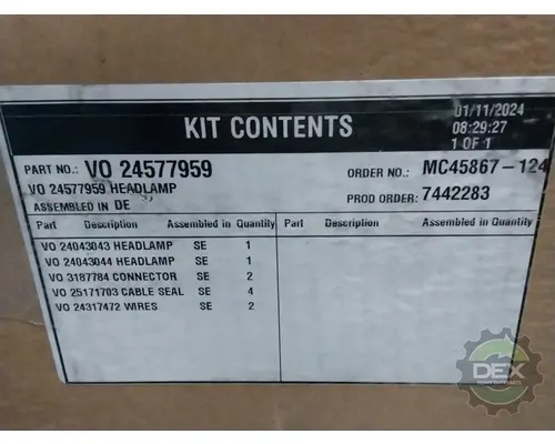 Headlamp Assembly MACK  Dex Heavy Duty Parts, LLC  