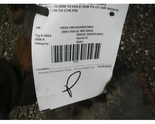 Axle Beam (Front) MACK 3QHF545P2 Big 3 Truck Parts, LLC