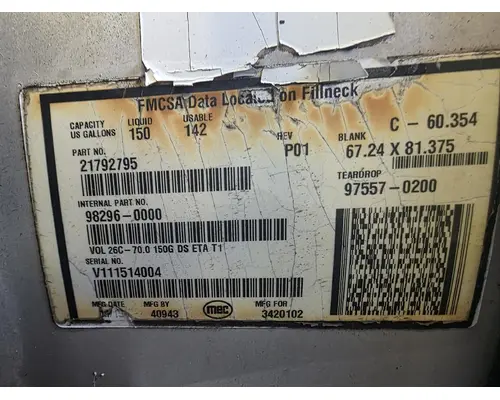 Mack CXN613 Fuel Tank