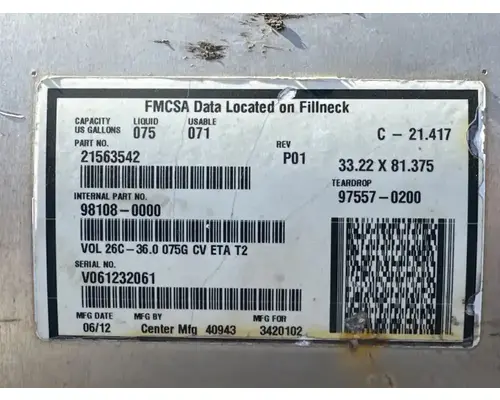 Mack CXU612 Fuel Tank