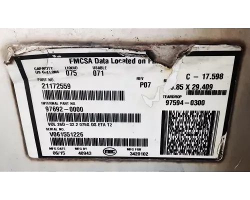 Mack CXU613T Fuel Tank
