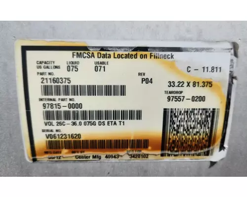 Mack CXU613 Fuel Tank
