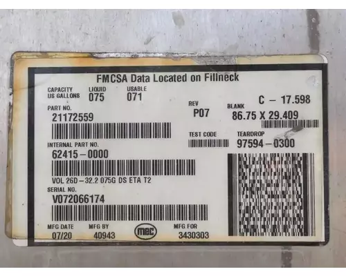 Mack CXU613 Fuel Tank