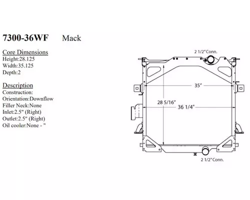 Radiator MACK CT/CTP Series Frontier Truck Parts