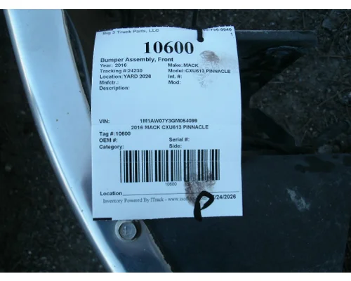 Bumper Assembly, Front MACK CXU613 PINNACLE Big 3 Truck Parts, LLC