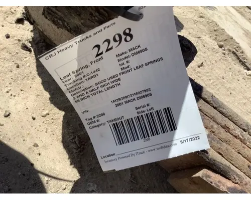 Leaf Spring, Front MACK DM690S Crj Heavy Trucks And Parts