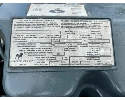 Mack E7-454 Engine Assembly