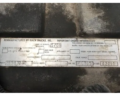 Mack E7 Engine Assembly