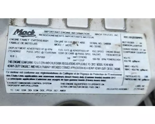 Mack MP7 Engine Assembly