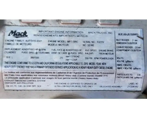 Mack MP7 Engine Assembly