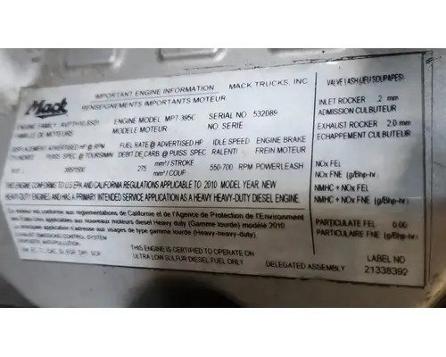Mack MP7 Engine Assembly