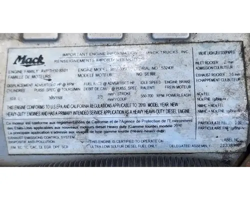 Mack MP7 Engine Assembly