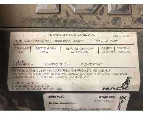 Mack MP8 Engine Assembly