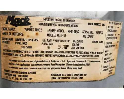 Mack MP8 Engine Assembly