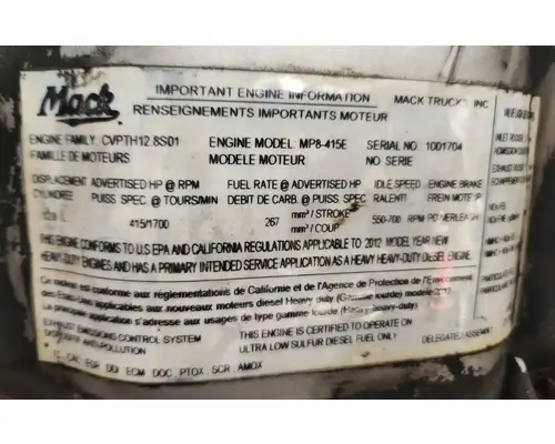 Mack MP8 Engine Assembly