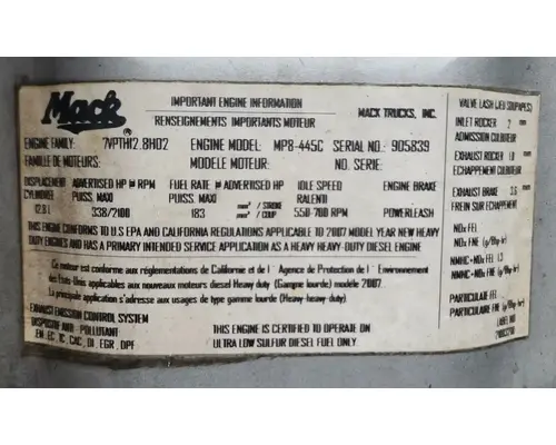 Mack MP8 Engine Assembly