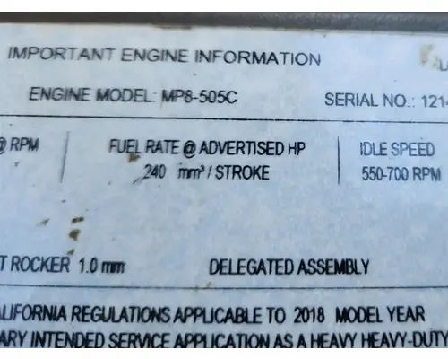 Mack MP8 Engine Assembly