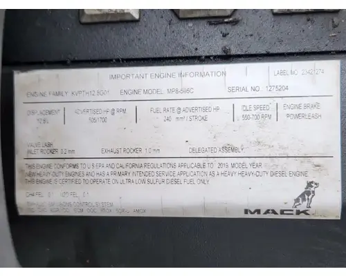 Mack MP8 Engine Assembly